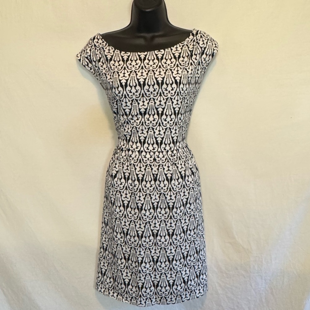 D-98 Pink Owl Black & White Sleeveless Lined MIDI Summer Dress Size XL